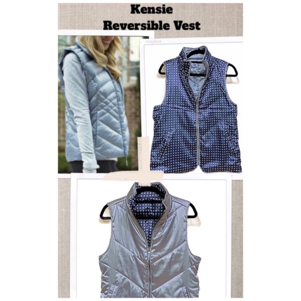 NEW KENSIE Vest Satin Reversible Quilted Vest NEW WITH TAGS Size M